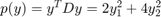 $p(y) = y^TDy=2y_1^2+4y_2^2$